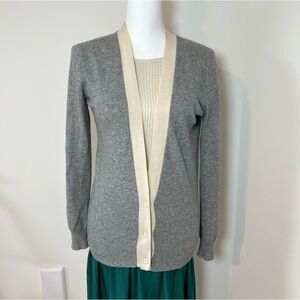 Theory Yerina Light Heather Gray 100% Pure Cashmere Cardigan 🩶
